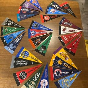 Lot of 29 NBA Team 9” Felt Penants